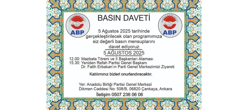 BASINA VE KAMUOYUNA DAVET - GÜNDEM - İnternetin Ajansı