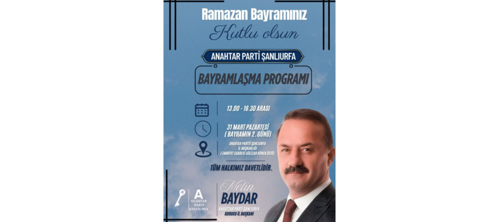 BAŞKAN METİN BAYDAR’DAN BAYRAM DAVETİ: “BİRLİKTE BAYRAMLAŞMAYA BEKLİYORUZ” - GÜNDEM - İnternetin Ajansı