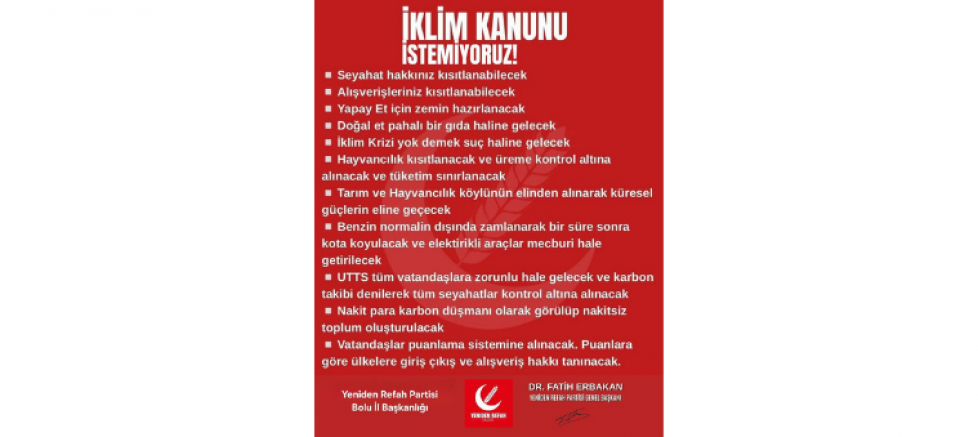 Bolu İl Başkanı Sadettin Baskın: İklim Kanunu ile Dayatmalara Hayır Diyoruz! - GÜNDEM - İnternetin Ajansı