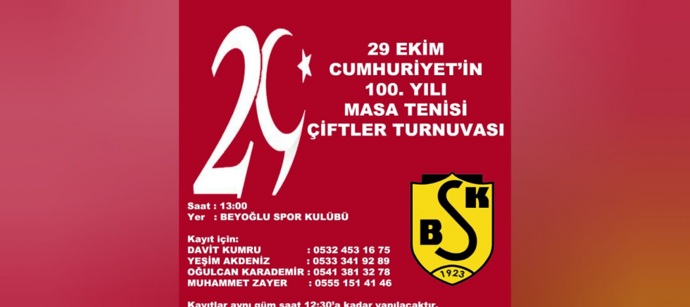 Cumhuriyet’in 100. Yılı Özel: Beyoğluspor’dan Masa Tenisi Çiftler Turnuvası - GÜNDEM - İnternetin Ajansı