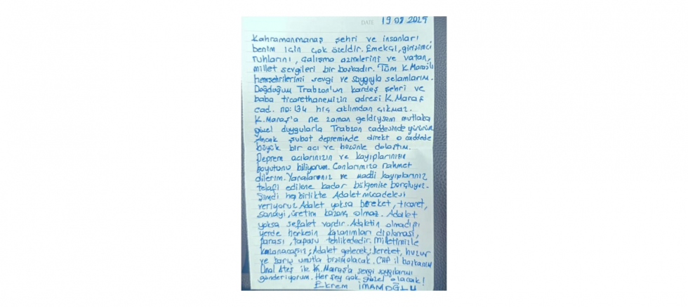 Ekrem İmamoğlu’ndan Kahramanmaraş’a Dayanışma Mesajı - GÜNDEM - İnternetin Ajansı