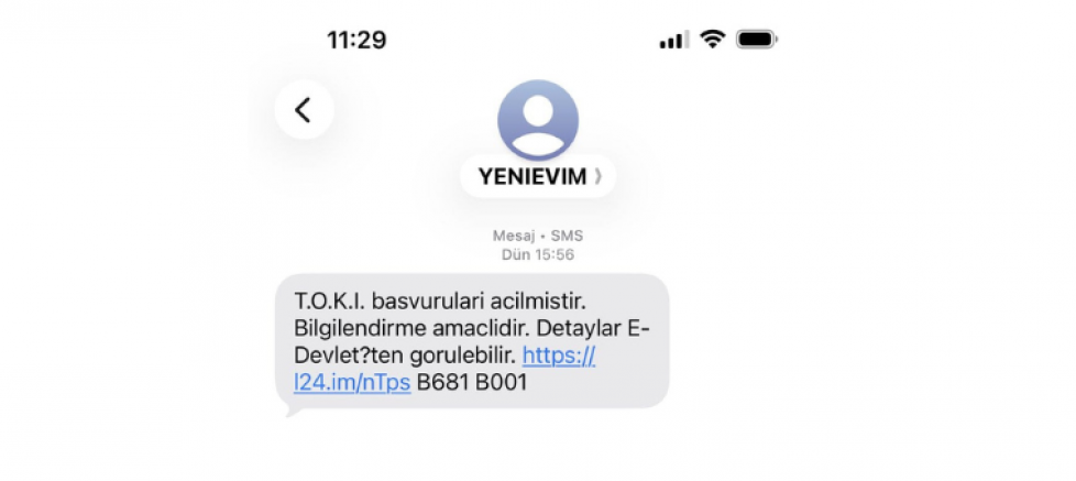 Hidayet Baysal’dan Uyarı: “TOKİ Başvurusu” Adı Altındaki Sahte Mesajlara Dikkat - GÜNDEM - İnternetin Ajansı