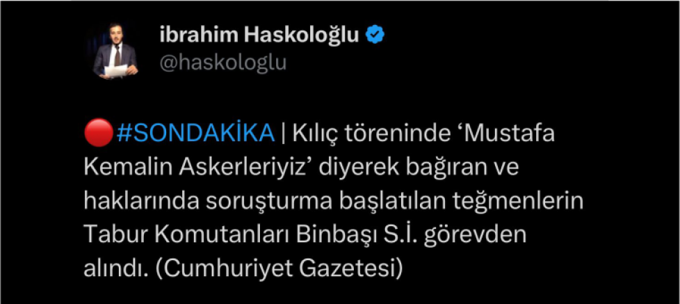 MUSTAFA KEMAL’İN ASKERİYİZ DİYEN TEĞMENLERİN TABUR KOMUTANINI GÖREVDEN EL ÇEKTİREN AKLI TÜRK SİLAHLI KUVVETLERİNDEN TEMİZLEYECEĞİZ! - GÜNDEM - İnternetin Ajansı
