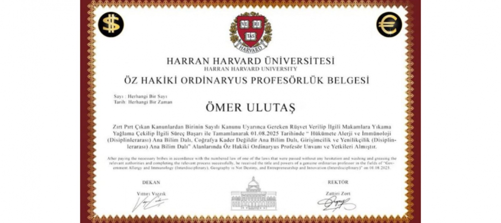 TOPRAK PARTİSİ GENEL BAŞKANI ÖMER ULUTAŞ: “DİPLOMA VE UNVAN SAHTEKÂRLIĞI ARTIK SORGULANMALI” - GÜNDEM - İnternetin Ajansı